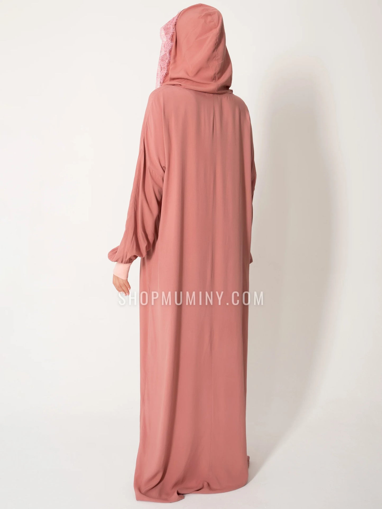 Hooded One-Piece Prayer Dress: Rosey Bliss - Handmade Hooded One-Piece Prayer Dress from Muminy