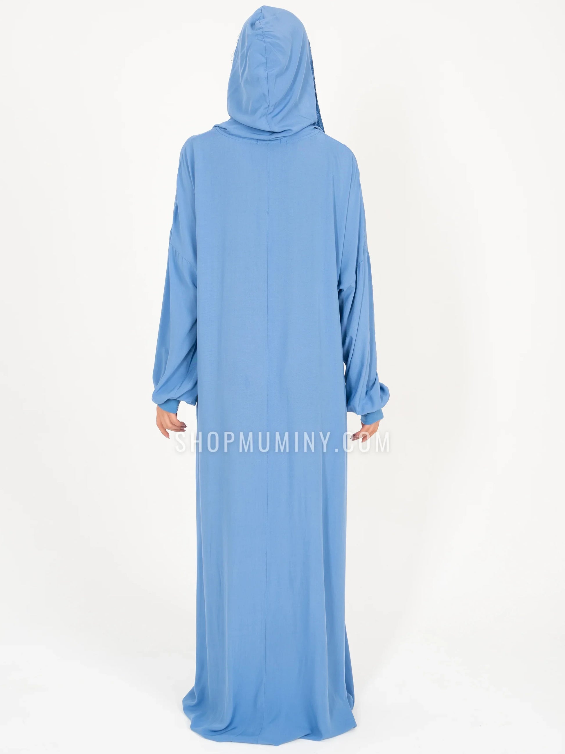 Hooded One-Piece Prayer Dress: Ocean Breeze - Handmade Hooded One-Piece Prayer Dress from Muminy