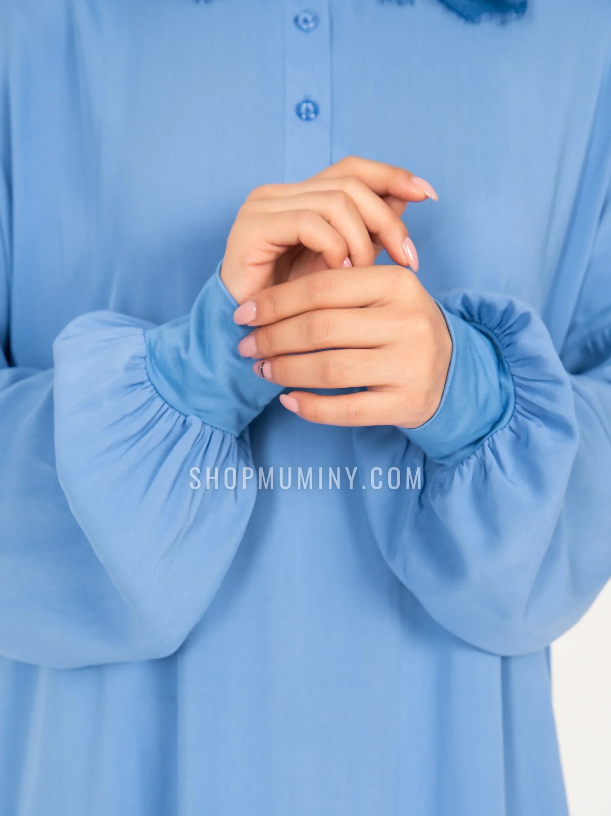 Hooded One-Piece Prayer Dress: Ocean Breeze - Handmade Hooded One-Piece Prayer Dress from Muminy