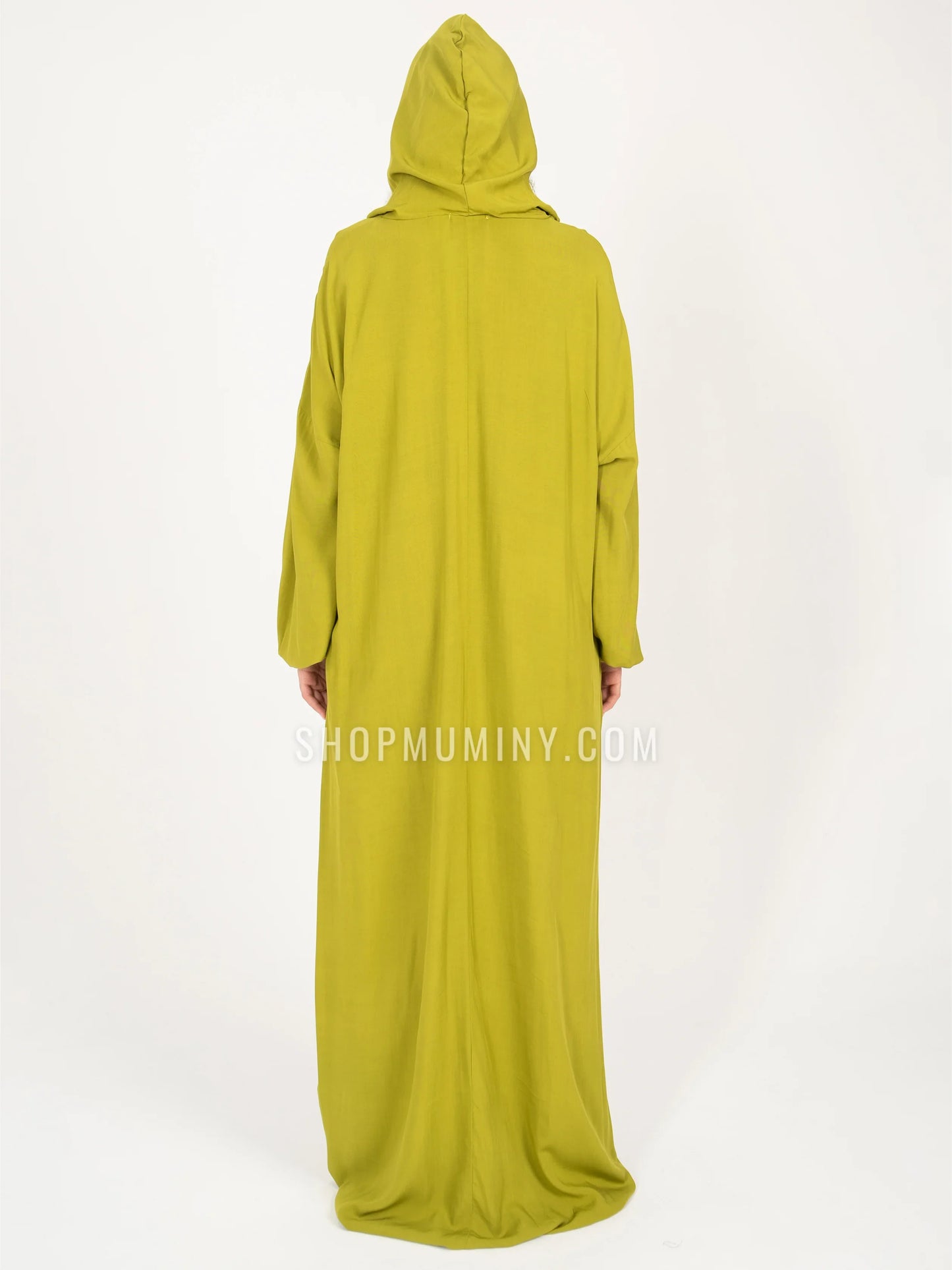 Hooded One-Piece Prayer Dress: Luminous Lime - Handmade Hooded One-Piece Prayer Dress from Muminy