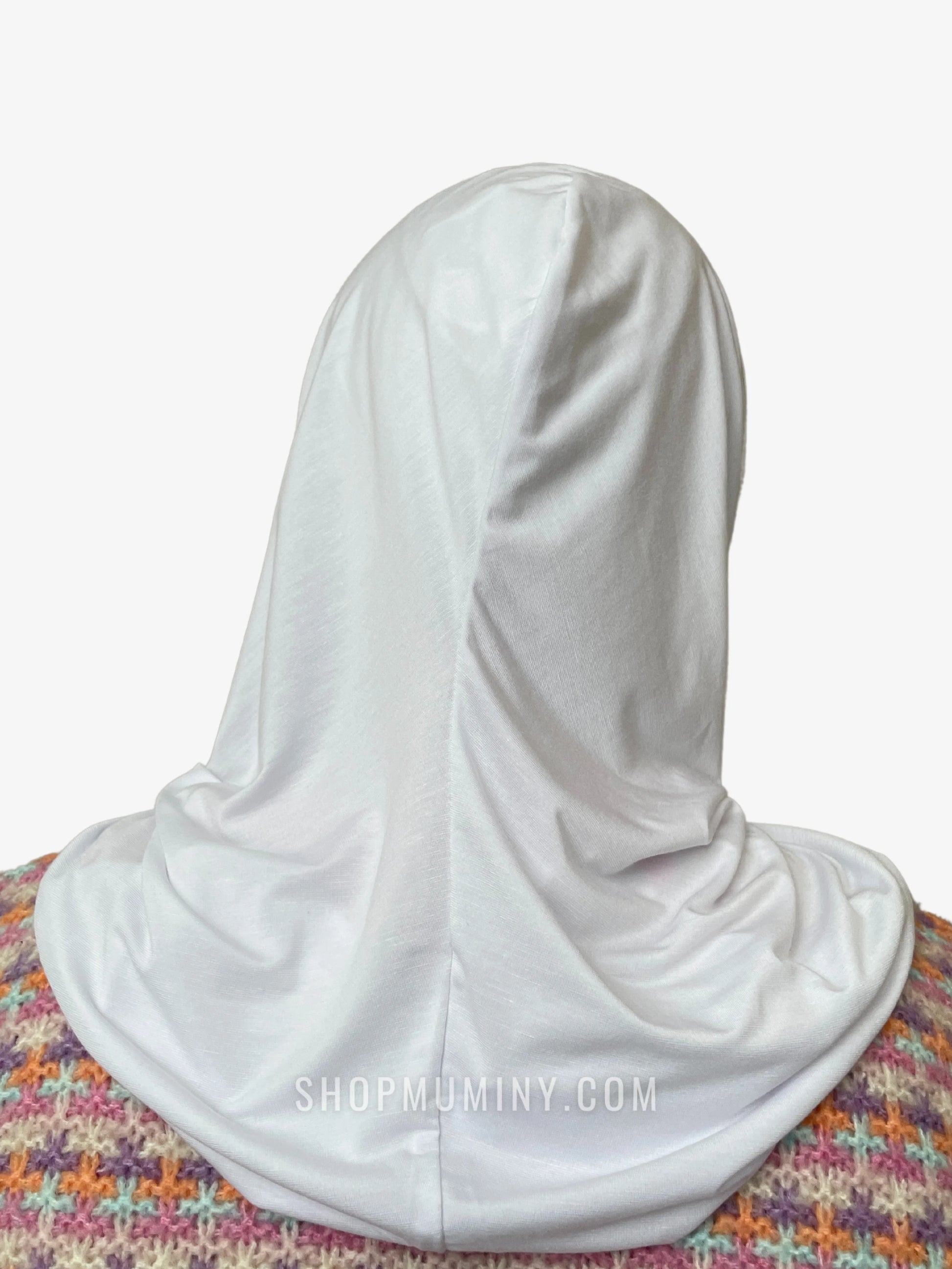 One-Piece Instant Jersey Hijab: Pearl White - Handmade One-Piece Instant Jersey Hijab from Muminy